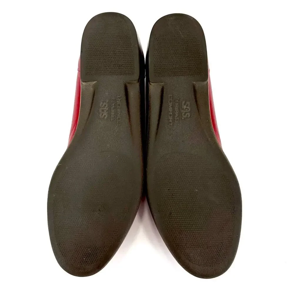 SAS Women Penny Loafer Size 8.5 Red Genuine Leather Tripad Comfort Casual Shoe